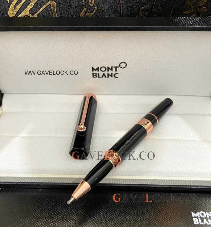 NEW Copy Montblanc William Shakespeare Rose Gold Rollerball Pen